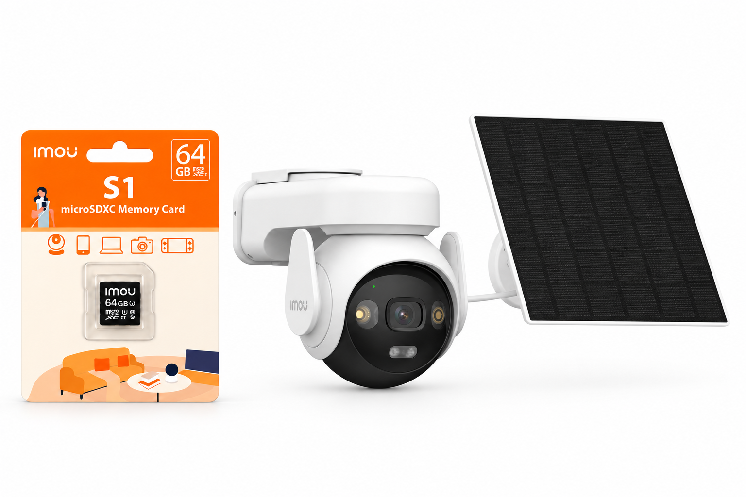CAMARA IMOU AOV PT 5MP 4G & Wi-Fi + MEMORIA MICRO SD 64 GB